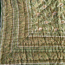 Load image into Gallery viewer, Green  Hand-Block Printed Tilonia AC Blanket