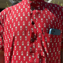 Load image into Gallery viewer, Red Screen Printed Half Sleeves Dashiki for Men