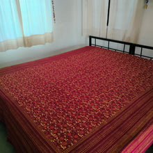 Load image into Gallery viewer, Maroon Hand Block Printed Bedspread