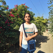 Load image into Gallery viewer, Indigo Hand-block Printed Travel Sling Bag