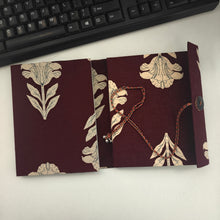 Load image into Gallery viewer, Dark Purple Hand-block Printed Double Bound Upcycled Diary