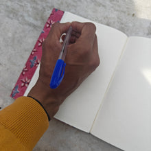 Load image into Gallery viewer, Pink Printed Double Bound Upcycled Diary