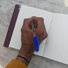 Load image into Gallery viewer, Dark Purple Hand-block Printed Double Bound Upcycled Diary