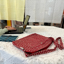Load image into Gallery viewer, Red Block Printed Laptop bag