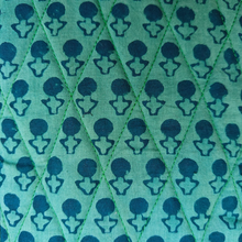 Load image into Gallery viewer, Green Hand-block Printed Mobile Sling Bag