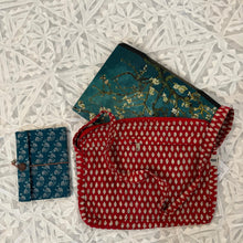 Load image into Gallery viewer, Red Block Printed Laptop bag