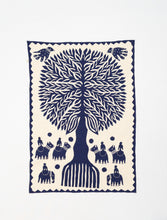 Load image into Gallery viewer, Blue Tree of Life Barmer Applique Wall Hanging (24&quot;x36&quot;)
