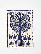 Load image into Gallery viewer, Blue Tree of Life Barmer Applique Wall Hanging (24"x36")