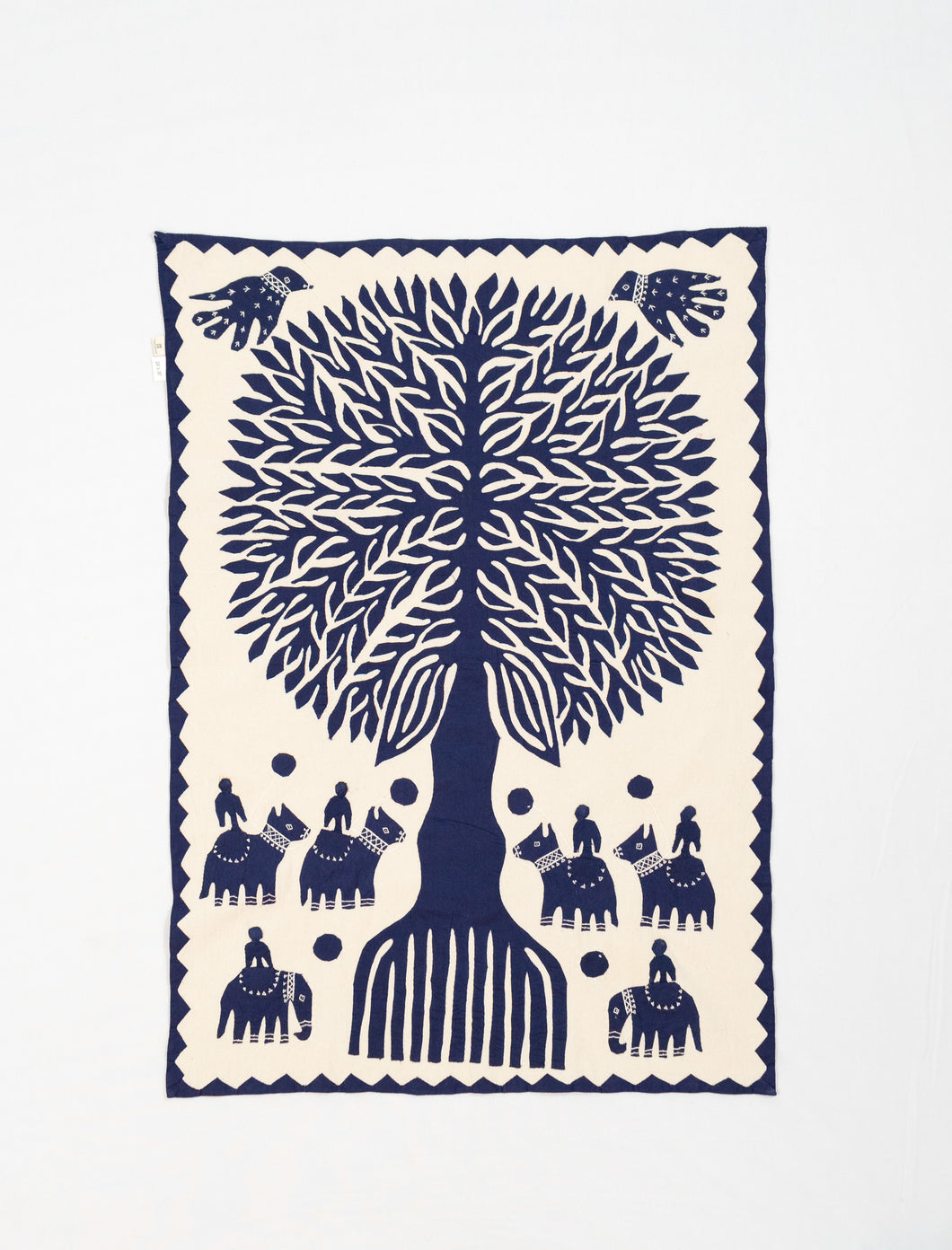 Blue Tree of Life Barmer Applique Wall Hanging (24