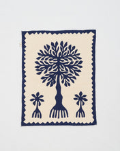 Load image into Gallery viewer, Blue Tree of Life Barmer Applique Cotton Wall Hanging (15"x18")