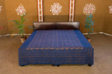 Load image into Gallery viewer, Red Indigo Bagru Hand-block Printed Bedspread