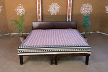 Load image into Gallery viewer, Red Beige Bagru Hand-block Printed Bedspread