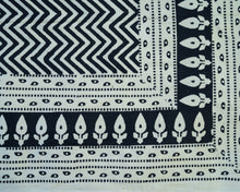 Load image into Gallery viewer, Black Bagru Hand-block Printed Bedspread