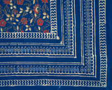 Load image into Gallery viewer, Red Indigo Bagru Hand-block Printed Bedspread