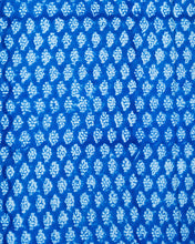 Load image into Gallery viewer, Blue Hand-block Printed Bedspread