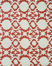 Load image into Gallery viewer, Red Beige Bagru Hand-block Printed Bedspread
