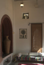 Load image into Gallery viewer, Green Tree of Life Barmer Applique Cotton Wall Hanging (15"x18")