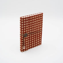 Load image into Gallery viewer, Red Hand-block Printed Single Bound Upcycled Diary