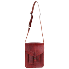 Load image into Gallery viewer, Brown Leather Sling Cross Body Travel Bag
