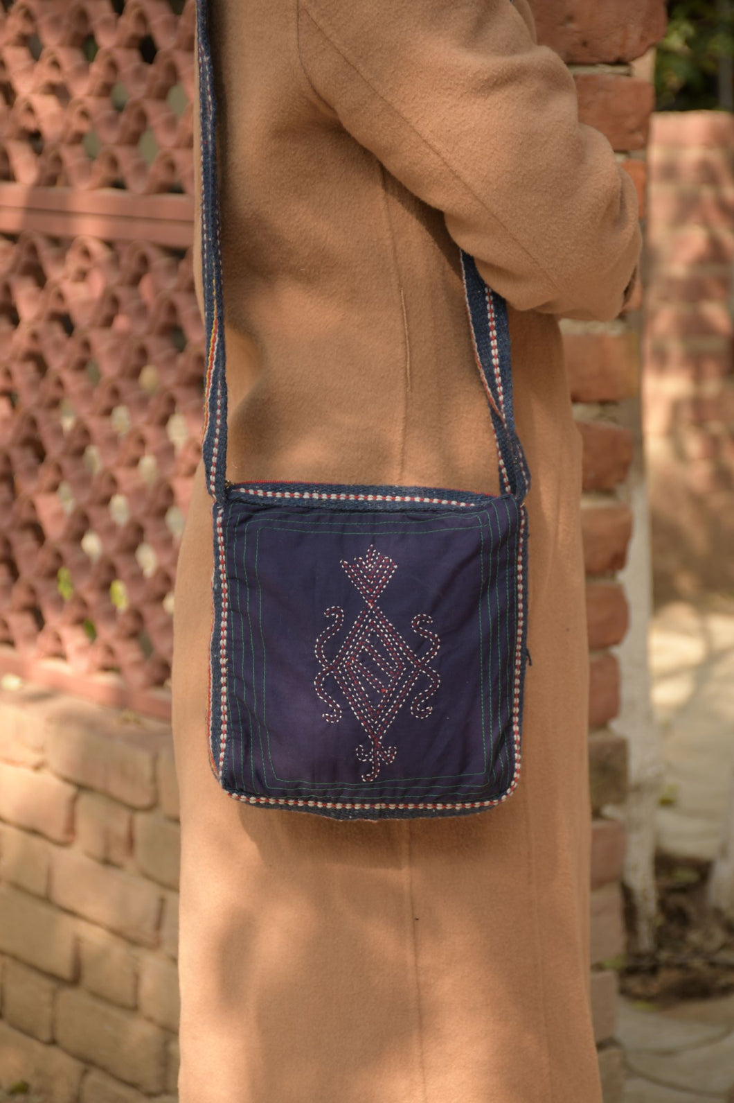 Purple Kantha Handloom Sling Bag