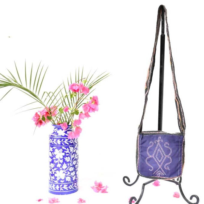 Purple Kantha Handloom Sling Bag