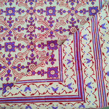 Load image into Gallery viewer, Purple &amp; Cream Base Printed Bedspread
