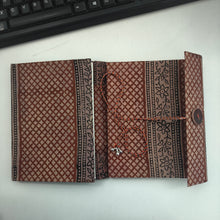 Load image into Gallery viewer, Rust Brown Hand-block Printed  Double Bound Upcycled Diary

