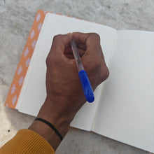 Load image into Gallery viewer, Orange Printed  Double Bound Upcycled Diary

