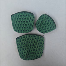 Load image into Gallery viewer, Dark Green  Hand-block Printed Cotton Travel Pouches of 3 Set
