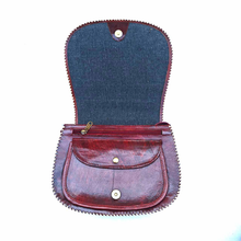 Load image into Gallery viewer, Brown Leather sling Crossbody  bag
