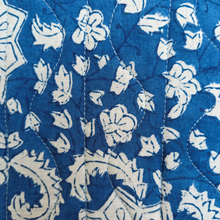 Load image into Gallery viewer, Blue Hand-block Printed Mobile Sling Bag
