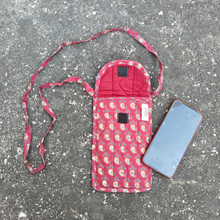 Load image into Gallery viewer, Maroon  Hand-block Printed Mobile Sling Bag
