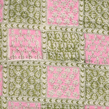 Load image into Gallery viewer, Pink Green Hand-Block Printed Tilonia AC Blanket
