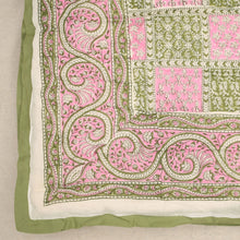 Load image into Gallery viewer, Pink Green Hand-Block Printed Tilonia AC Blanket
