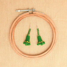 Load image into Gallery viewer, Green Handcrafted Phundi Earrings
