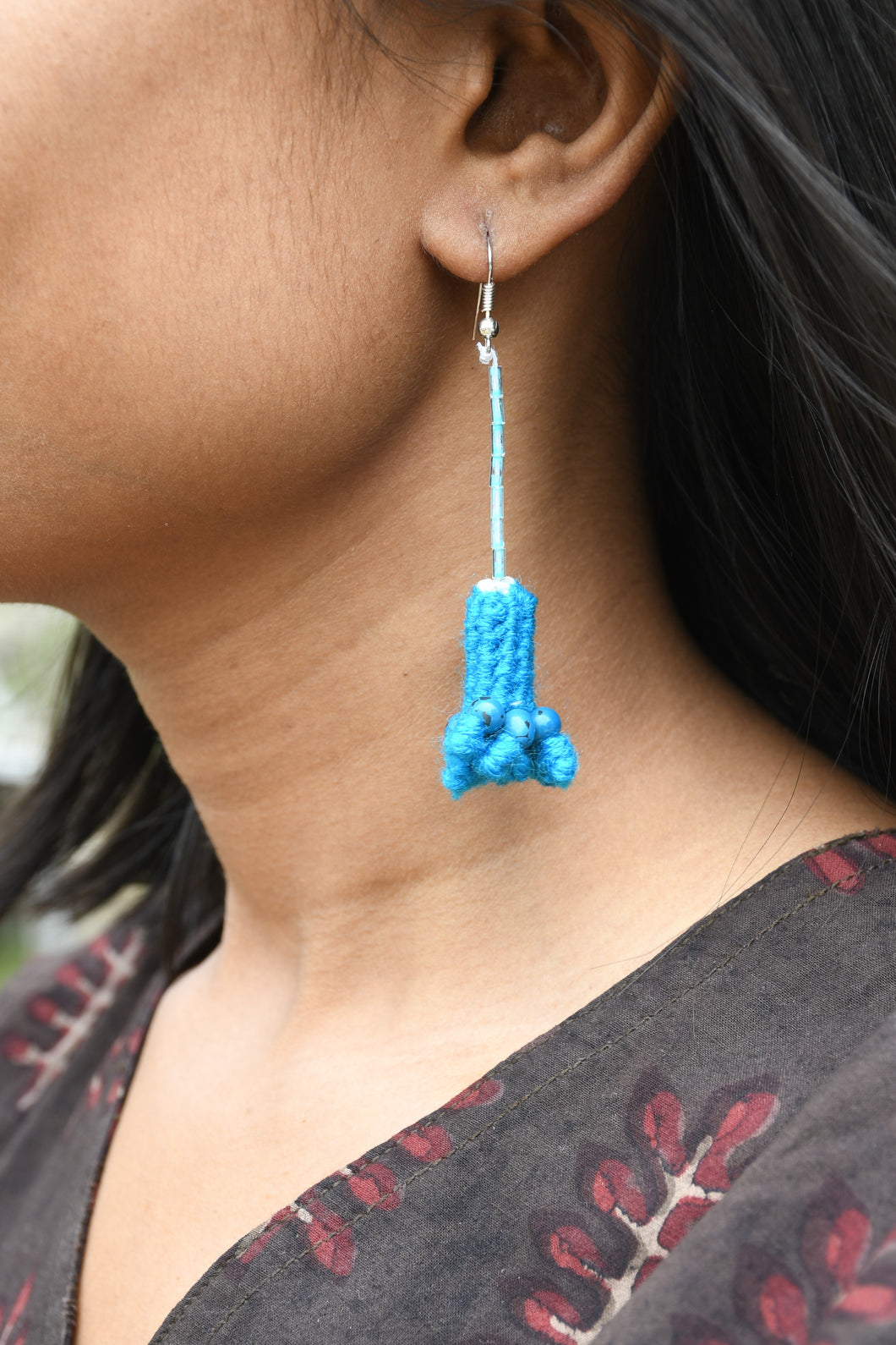 Turquoise Handcrafted Phundi Earrings