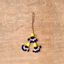 Load image into Gallery viewer, Yellow-Blue Phundi Handcrafted Lumba Rakhi
