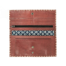 Load image into Gallery viewer, Red two fold leather wallet
