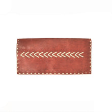 Load image into Gallery viewer, Red two fold leather wallet
