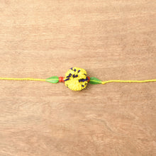 Load image into Gallery viewer, Yellow-Blue Handcrafted Rakhi
