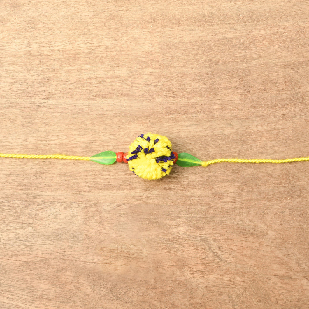 Yellow-Blue Handcrafted Rakhi