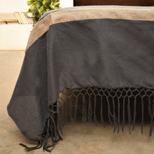 Load image into Gallery viewer, Yellow-Violet Handwoven Weft Striped Bedspread
