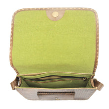Load image into Gallery viewer, Brown Embossed leather sling bag
