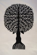 Load image into Gallery viewer, Black White Tree of Life Applique Double Bedspread
