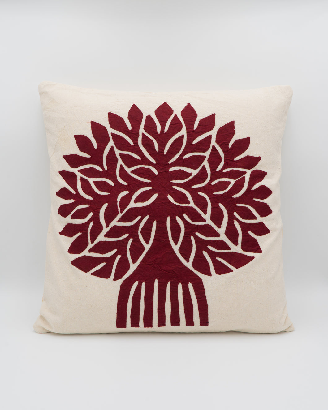 Maroon Tree of Life Cushion Cover (Size-16