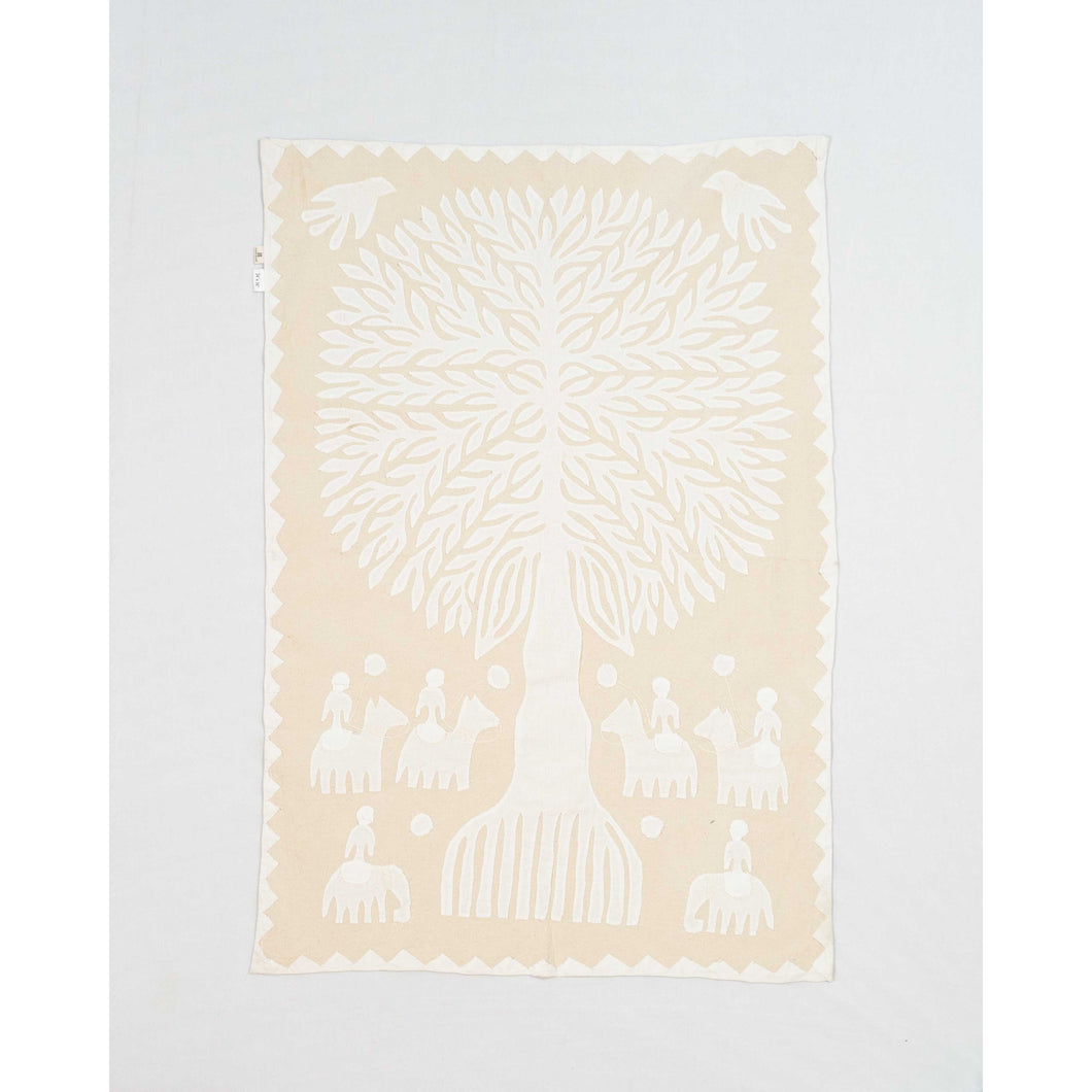 White Tree of Life Barmer Applique Wall Hanging (24