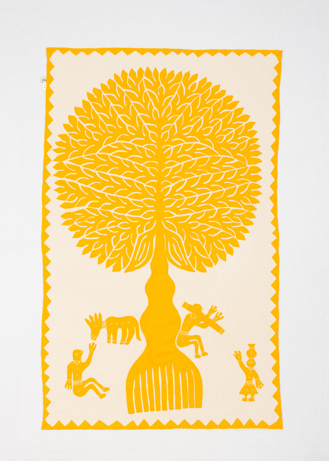 Yellow Barmer Applique Cotton Wall Hanging Large (32