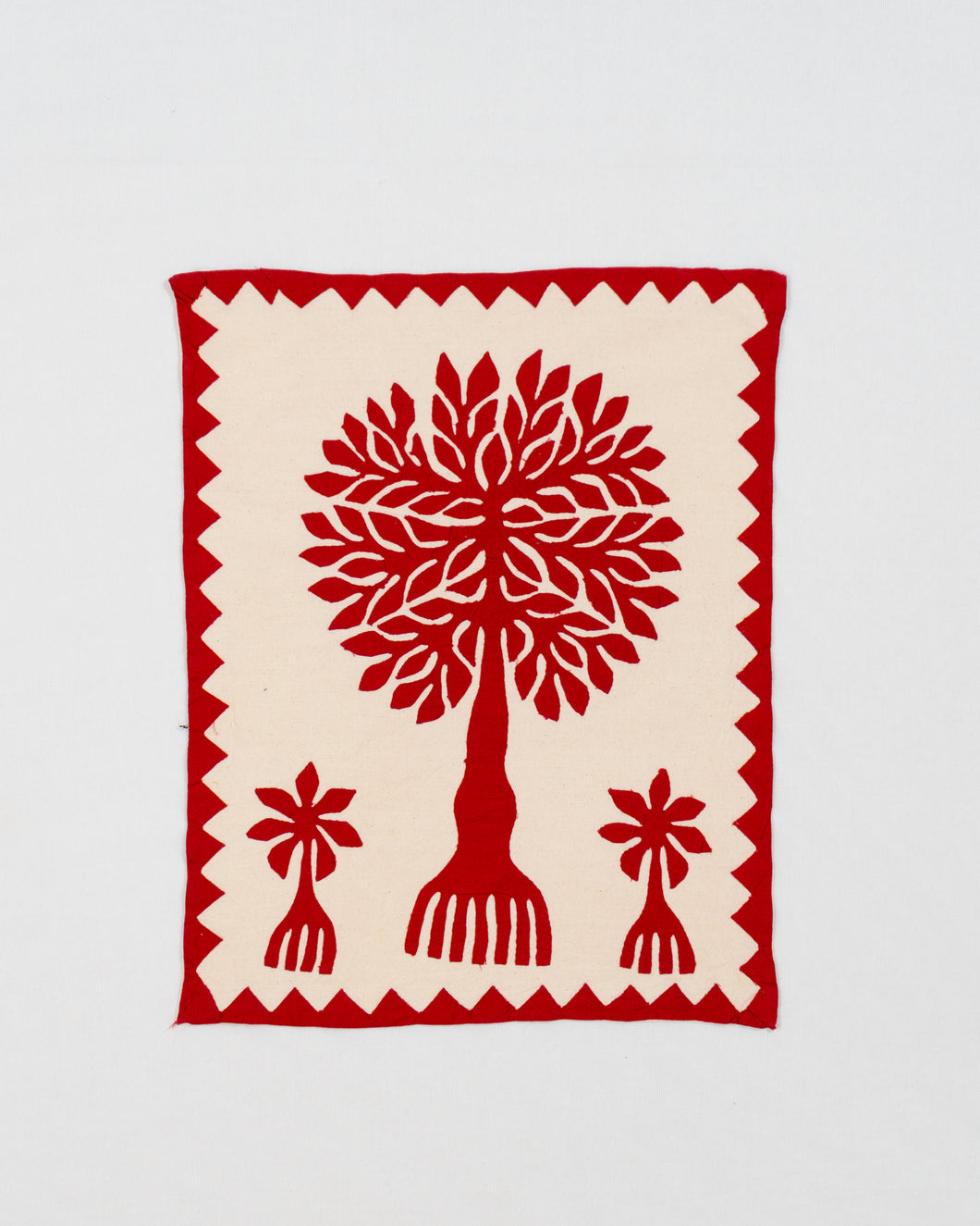 Red Tree of Life Barmer Applique Cotton Wall Hanging (15