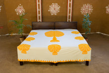 Load image into Gallery viewer, Yellow Tree of Life Barmer Applique Double Bedspread
