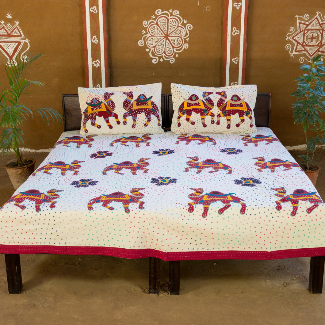 Camel Barmer Applique Bedspread